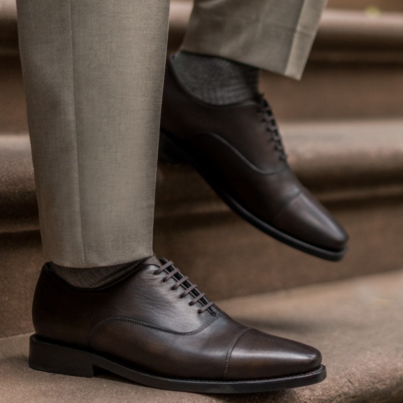 Thursday Boots Executive Cap Kappe Lederschuhe Herren Schwarz | Österreich-45768JBGV