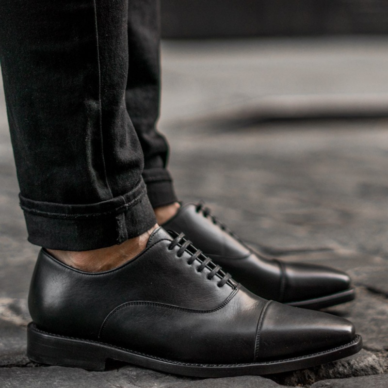 Thursday Boots Executive Cap Kappe Lederschuhe Herren Schwarz | Österreich-10682PZST