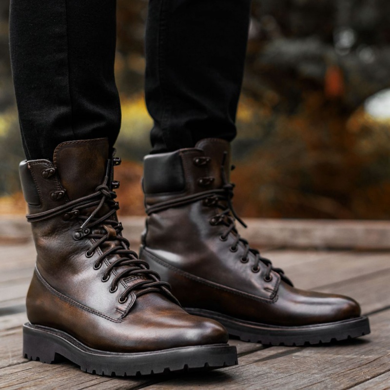 Thursday Boots Explorer Combat Schnürstiefel Herren Dunkelbraun | Österreich-52046NWGB