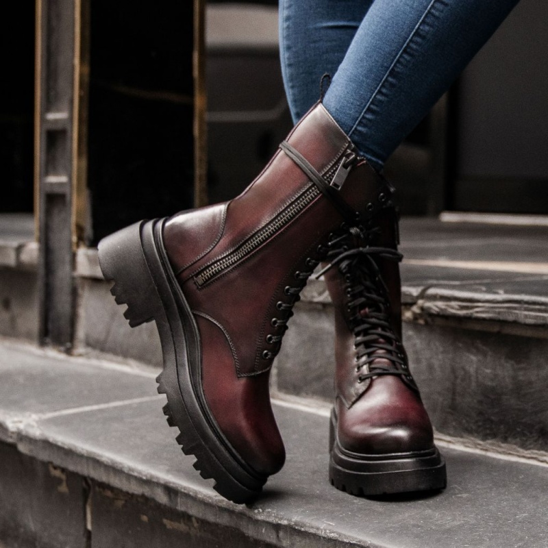 Thursday Boots Fatale High Heel Zip-Up Stiefeletten Damen Dunkelbraun | Österreich-61249HKRB