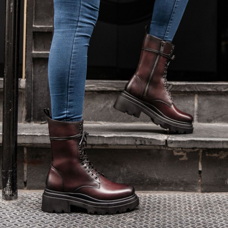 Thursday Boots Fatale High Heel Zip-Up Stiefeletten Damen Dunkelbraun | Österreich-61249HKRB