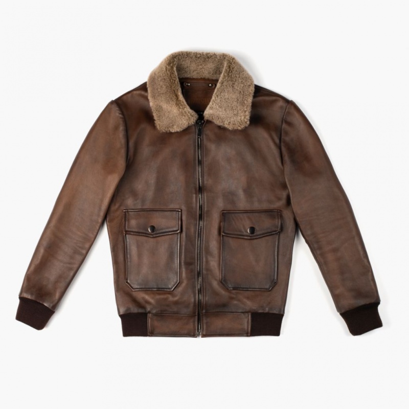 Thursday Boots Flight Jacken Herren Dunkelbraun | Österreich-62147WTZS