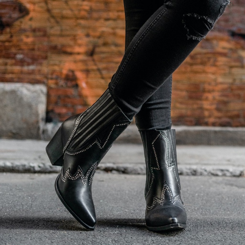 Thursday Boots Icon High Heel Chelsea Stiefel Damen Schwarz | Österreich-34216PHGY