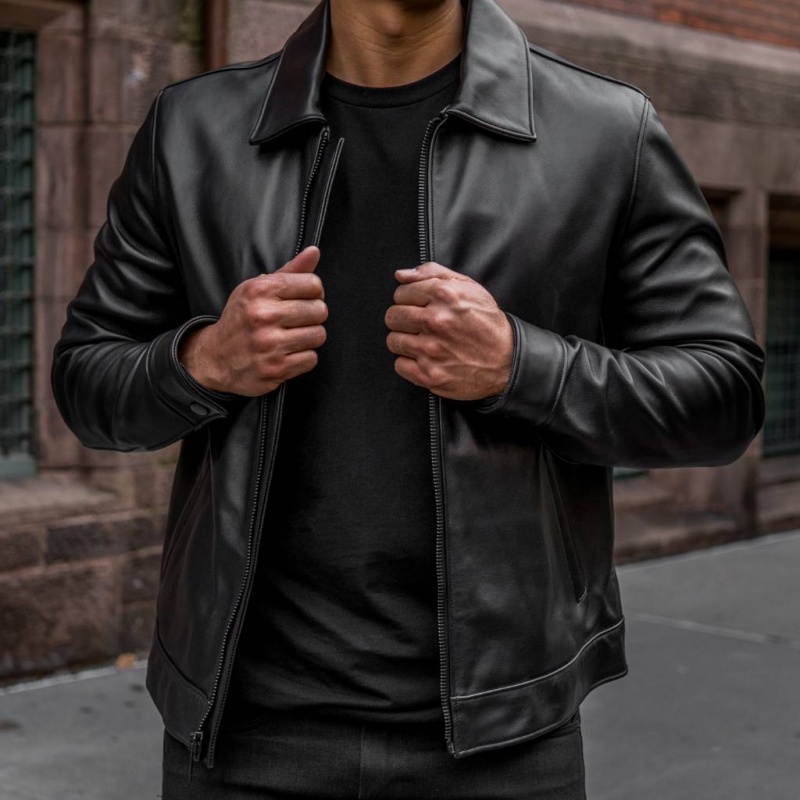 Thursday Boots Keanu Leder Jacken Herren Schwarz | Österreich-80245RKVZ