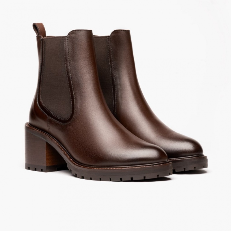 Thursday Boots Knockout High Heel Chelsea Stiefel Damen Schokolade | Österreich-89124WSXL