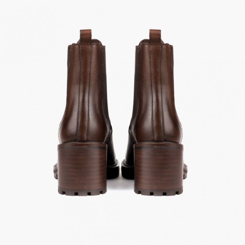 Thursday Boots Knockout High Heel Chelsea Stiefel Damen Schokolade | Österreich-89124WSXL