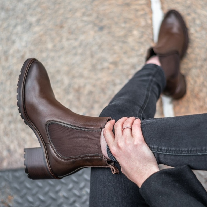 Thursday Boots Knockout High Heel Chelsea Stiefel Damen Schokolade | Österreich-89124WSXL