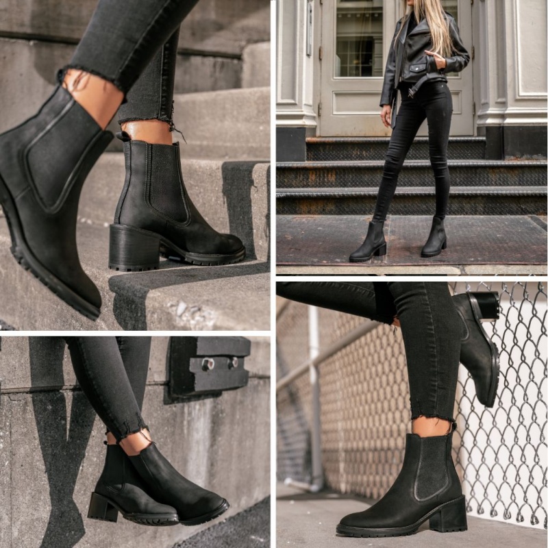 Thursday Boots Knockout High Heel Chelsea Stiefel Damen Schwarz | Österreich-74369XZFO