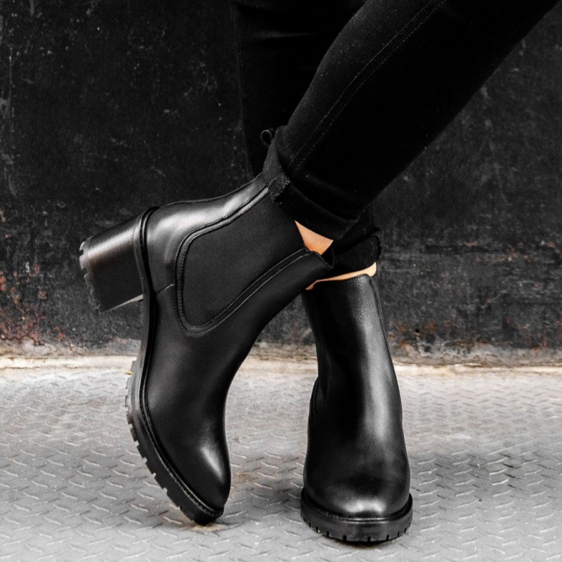Thursday Boots Knockout High Heel Chelsea Stiefel Damen Schwarz | Österreich-43705EJDS