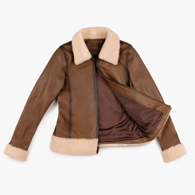 Thursday Boots Leder Flight Jacken Damen Braun | Österreich-36902TFYB