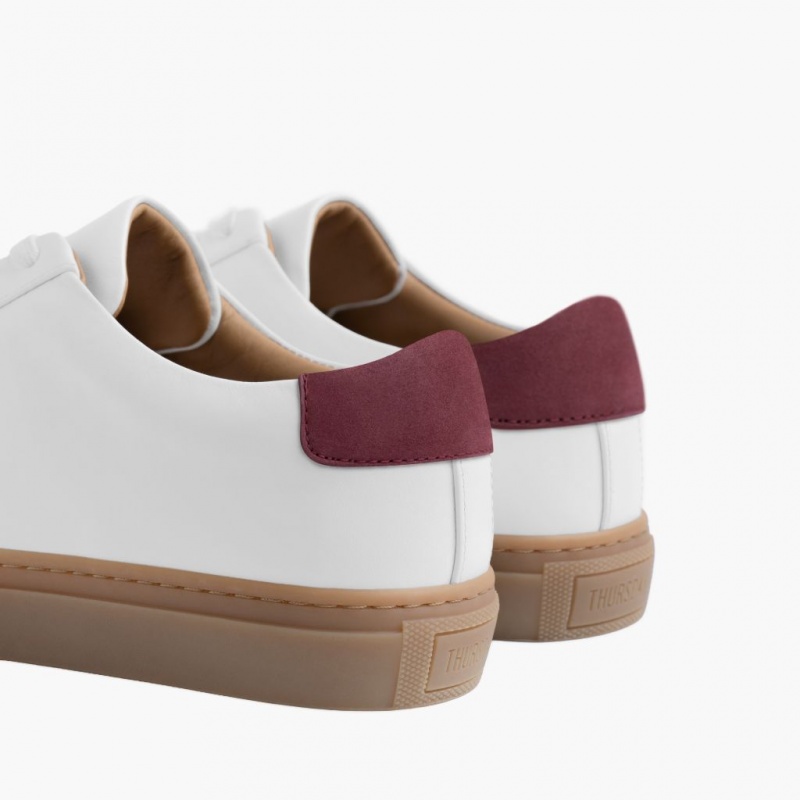 Thursday Boots Legacy Low Top Sneakers Damen Weiß Bordeaux | Österreich-31825XQEB