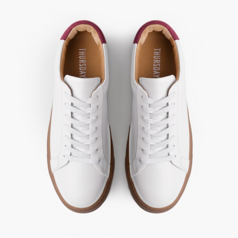 Thursday Boots Legacy Low Top Sneakers Damen Weiß Bordeaux | Österreich-31825XQEB
