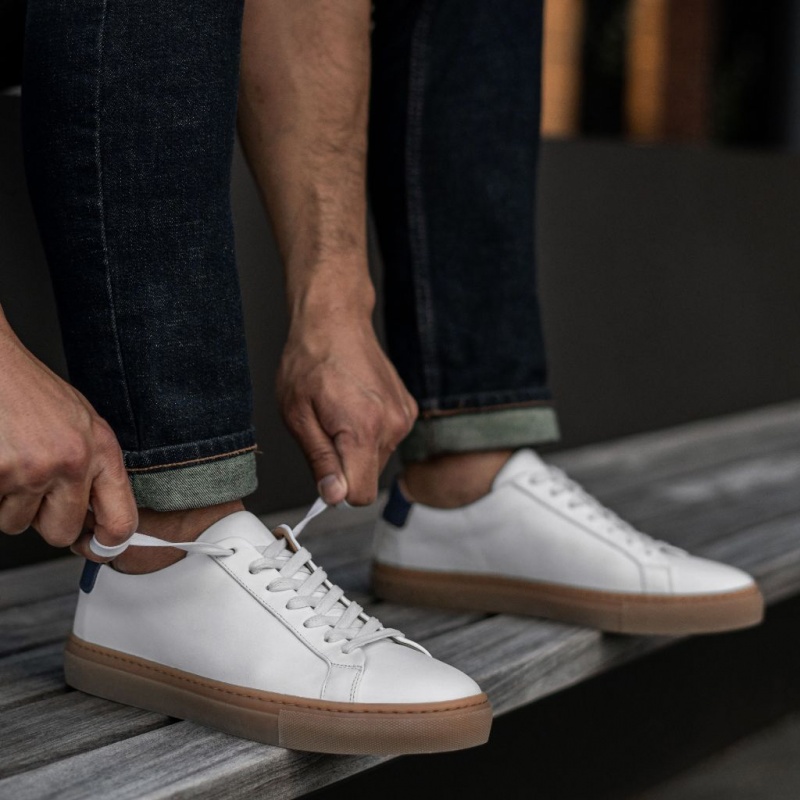 Thursday Boots Legacy Low Top Sneakers Herren Weiß Navy | Österreich-98140CIGH