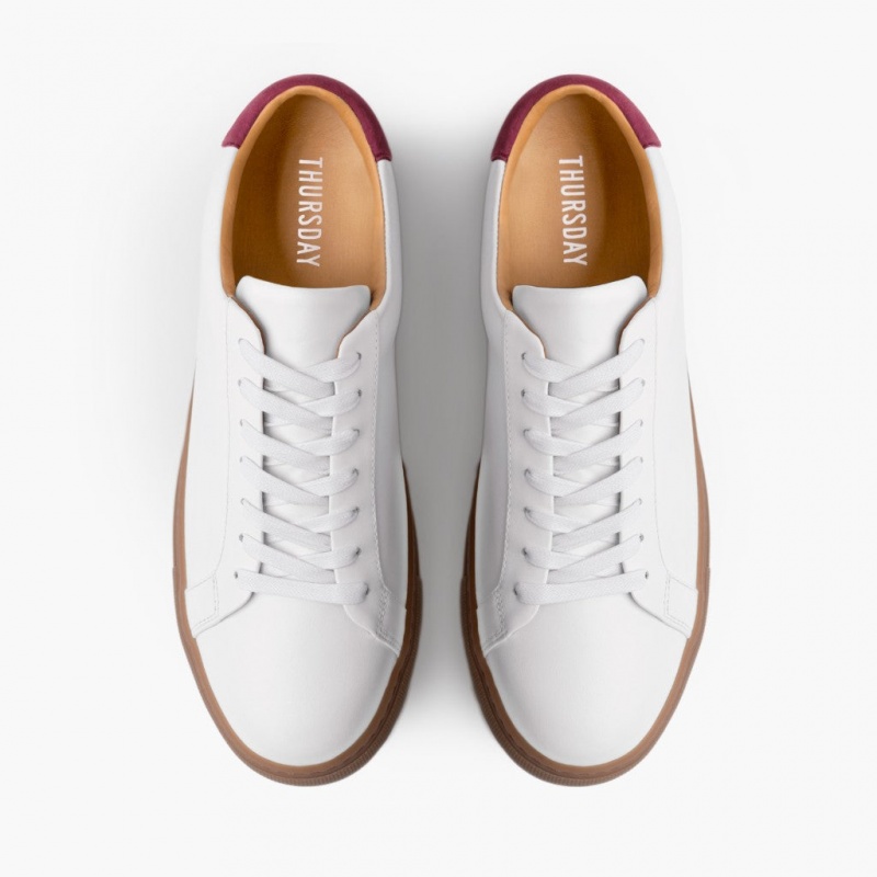 Thursday Boots Legacy Low Top Sneakers Herren Weiß Bordeaux | Österreich-38906FKOU