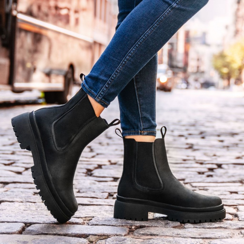 Thursday Boots Legend Plattform Chelsea Stiefel Damen Schwarz | Österreich-60745IWNJ