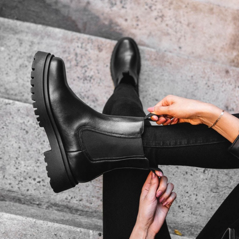 Thursday Boots Legend Plattform Chelsea Stiefel Damen Schwarz | Österreich-82017UYSC