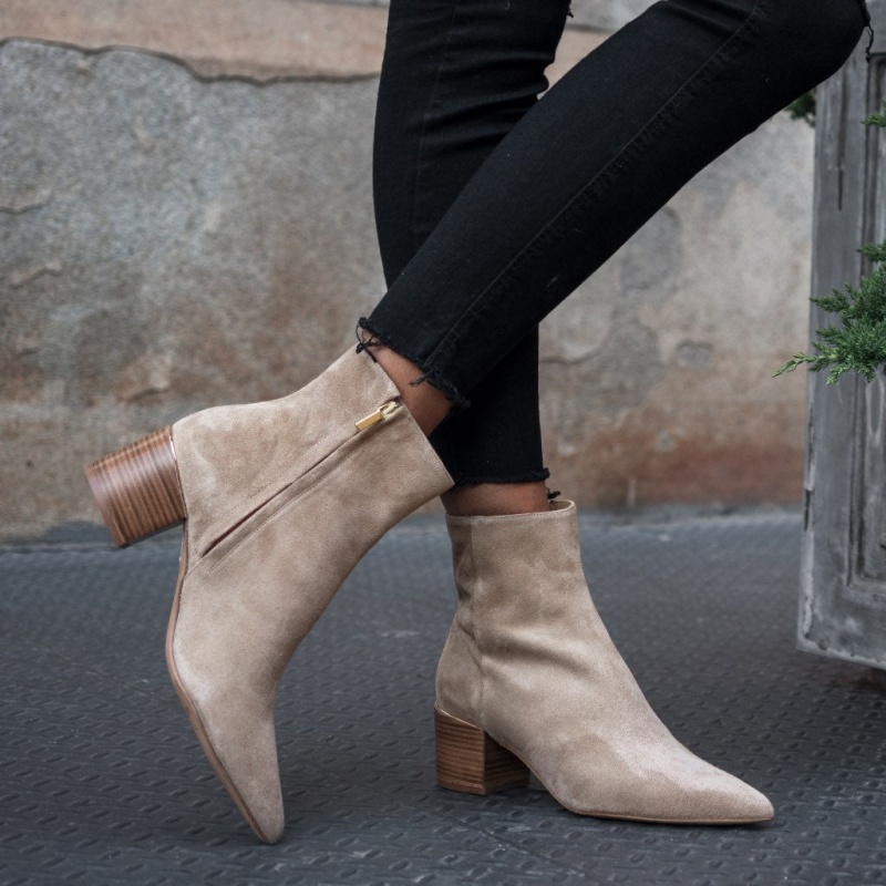 Thursday Boots Luna 2 Heel Stiefeletten Damen Taupe | Österreich-92638JBPR