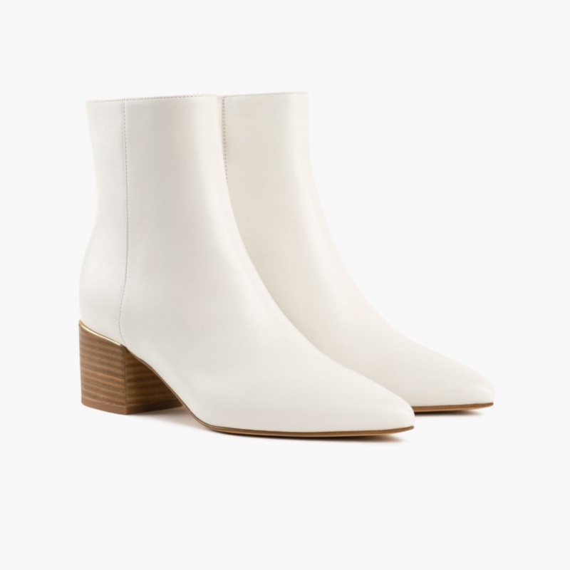 Thursday Boots Luna 2 Heel Stiefeletten Damen Weiß | Österreich-49813ZEMR