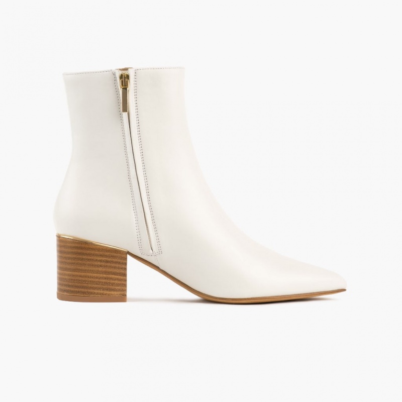Thursday Boots Luna 2 Heel Stiefeletten Damen Weiß | Österreich-49813ZEMR