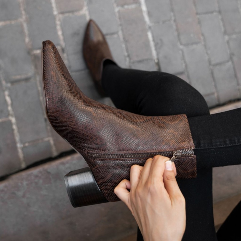 Thursday Boots Luna 2 Heel Stiefeletten Damen Schokolade | Österreich-47309MIEL