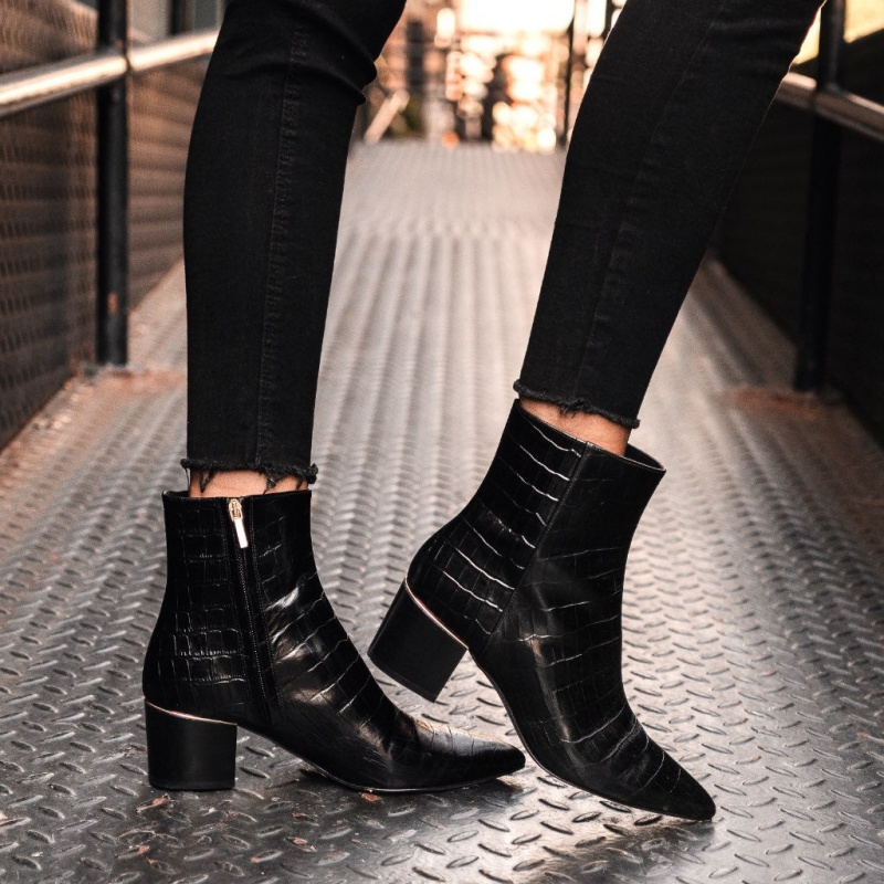 Thursday Boots Luna 2 Heel Stiefeletten Damen Schwarz | Österreich-70863CFNP