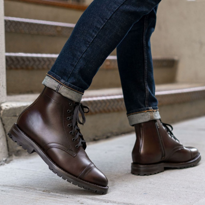 Thursday Boots Major Zip Schnürstiefel Herren Dunkelbraun | Österreich-83269TLWK