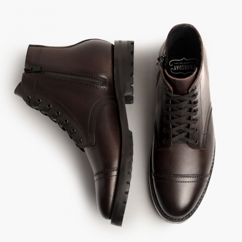 Thursday Boots Major Zip Schnürstiefel Herren Dunkelbraun | Österreich-83269TLWK