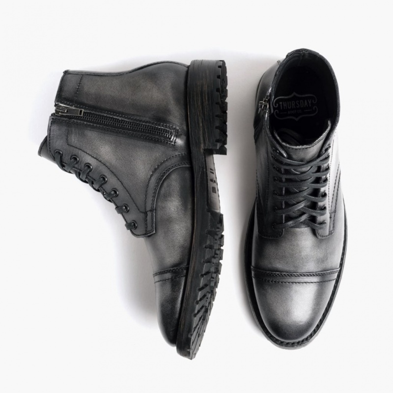 Thursday Boots Major Zip Schnürstiefel Herren Dunkelgrau | Österreich-69501HLVY