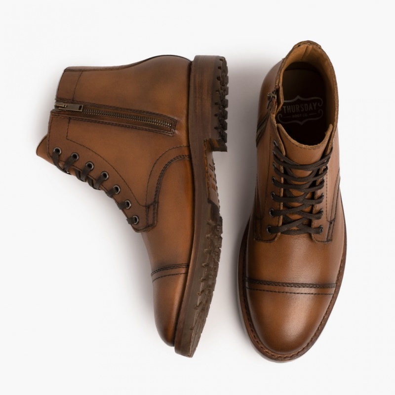 Thursday Boots Major Zip Schnürstiefel Herren Braun | Österreich-87523ZECY