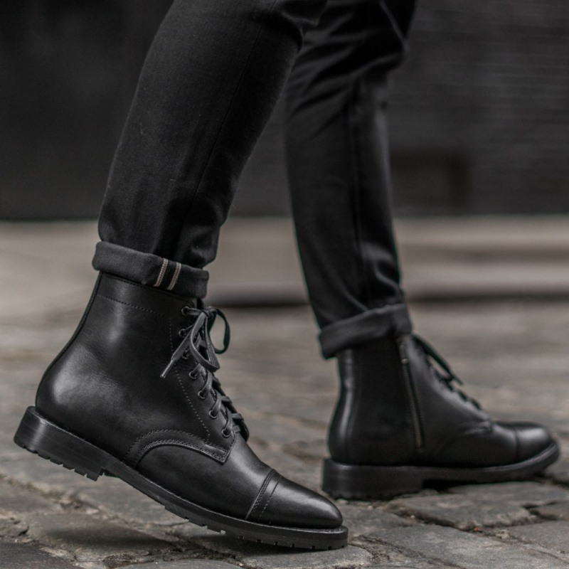 Thursday Boots Major Zip Schnürstiefel Herren Schwarz | Österreich-83612CPJQ
