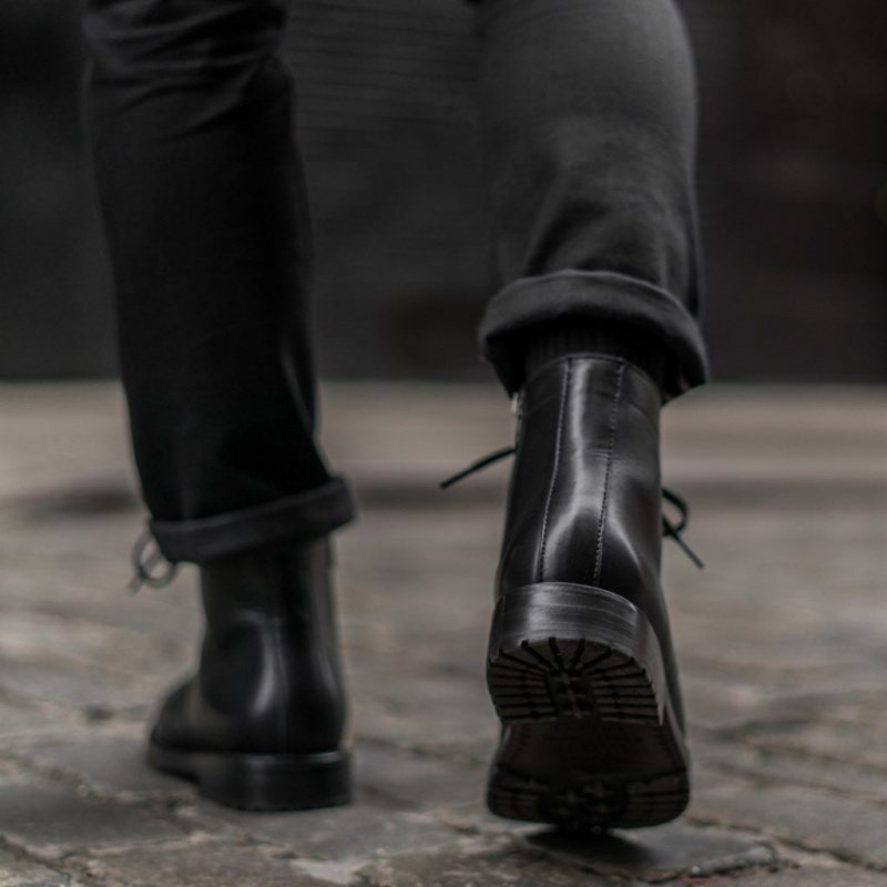 Thursday Boots Major Zip Schnürstiefel Herren Schwarz | Österreich-83612CPJQ