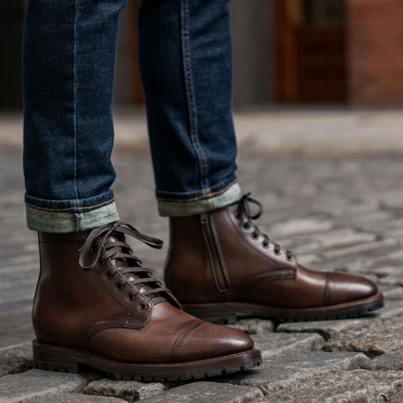 Thursday Boots Major Zip Schnürstiefel Herren Dunkelbraun | Österreich-64720RXNV