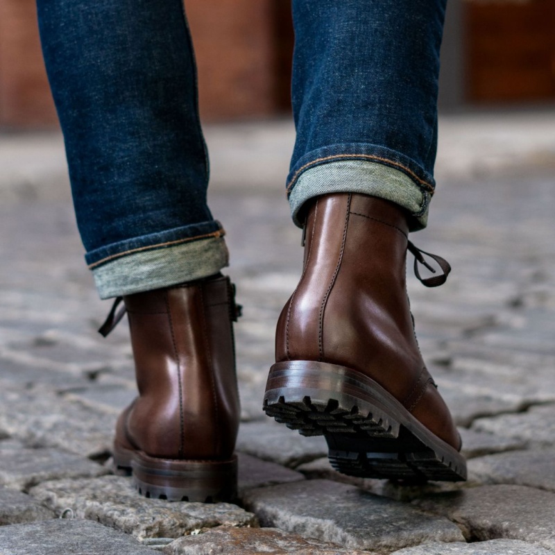 Thursday Boots Major Zip Schnürstiefel Herren Dunkelbraun | Österreich-64720RXNV