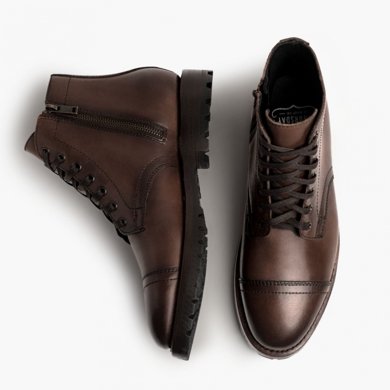 Thursday Boots Major Zip Schnürstiefel Herren Dunkelbraun | Österreich-64720RXNV