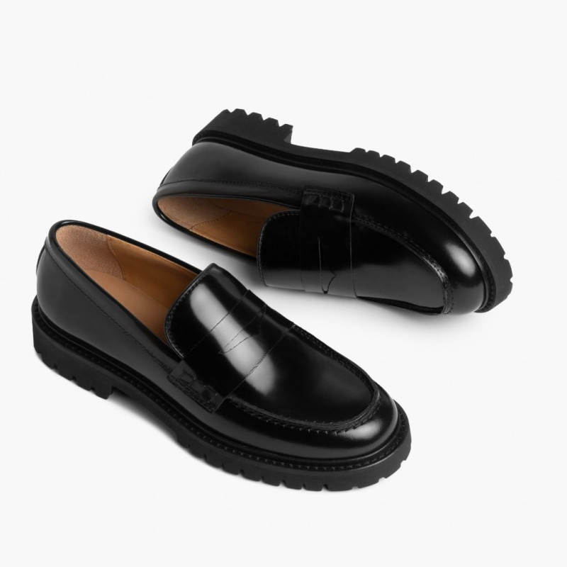 Thursday Boots Penny Lug Sole Halbschuhe Damen Schwarz | Österreich-72683PFRH