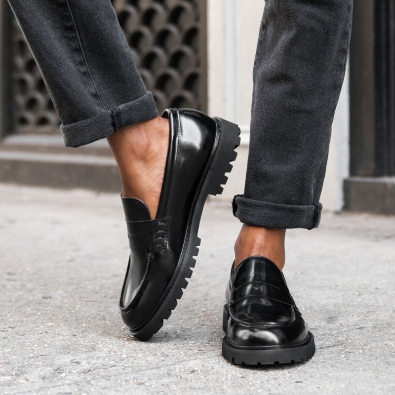 Thursday Boots Penny Lug Sole Halbschuhe Damen Schwarz | Österreich-72683PFRH