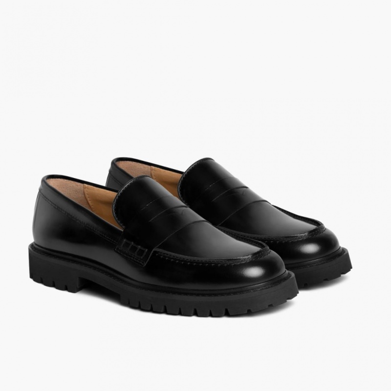 Thursday Boots Penny Lug Sole Halbschuhe Damen Schwarz | Österreich-72683PFRH