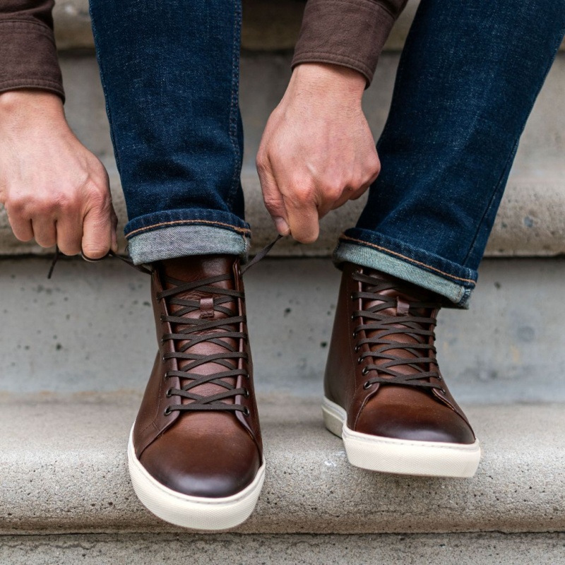 Thursday Boots Premier High Top Sneakers Herren Dunkelbraun | Österreich-48703SRMT