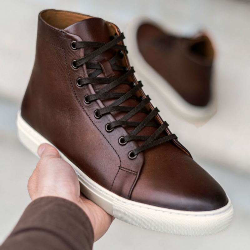 Thursday Boots Premier High Top Sneakers Herren Dunkelbraun | Österreich-48703SRMT
