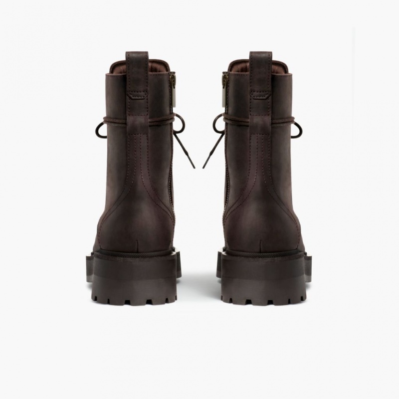 Thursday Boots Quest Combat Plattform Schnürstiefel Damen Dunkelschokolade | Österreich-62370VOHB