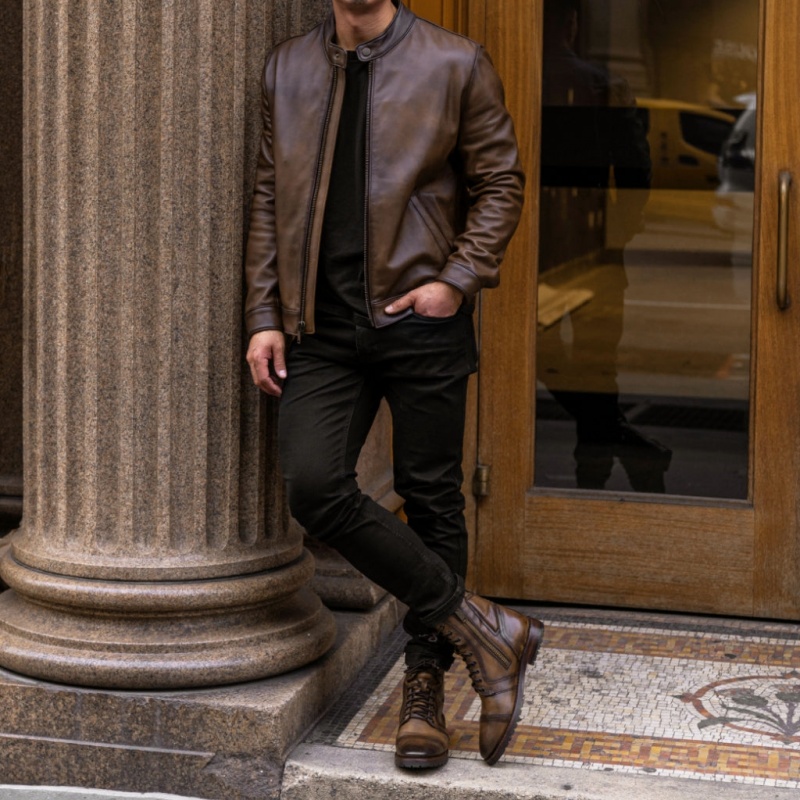 Thursday Boots Racer Jacken Herren Dunkelbraun | Österreich-18607DZHY