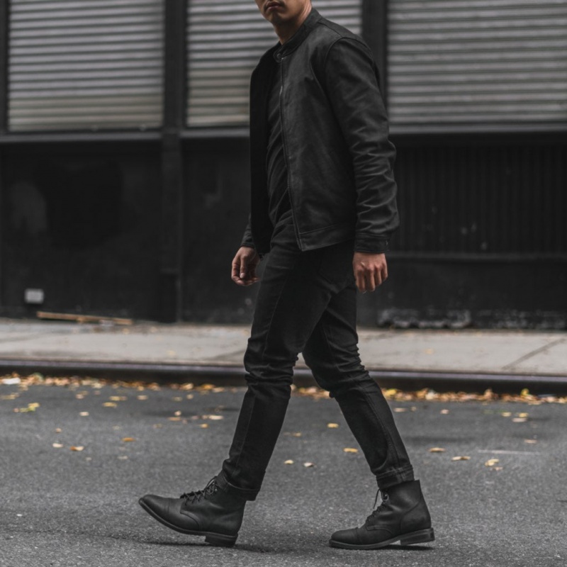 Thursday Boots Racer Jacken Herren Schwarz | Österreich-57246VMPS