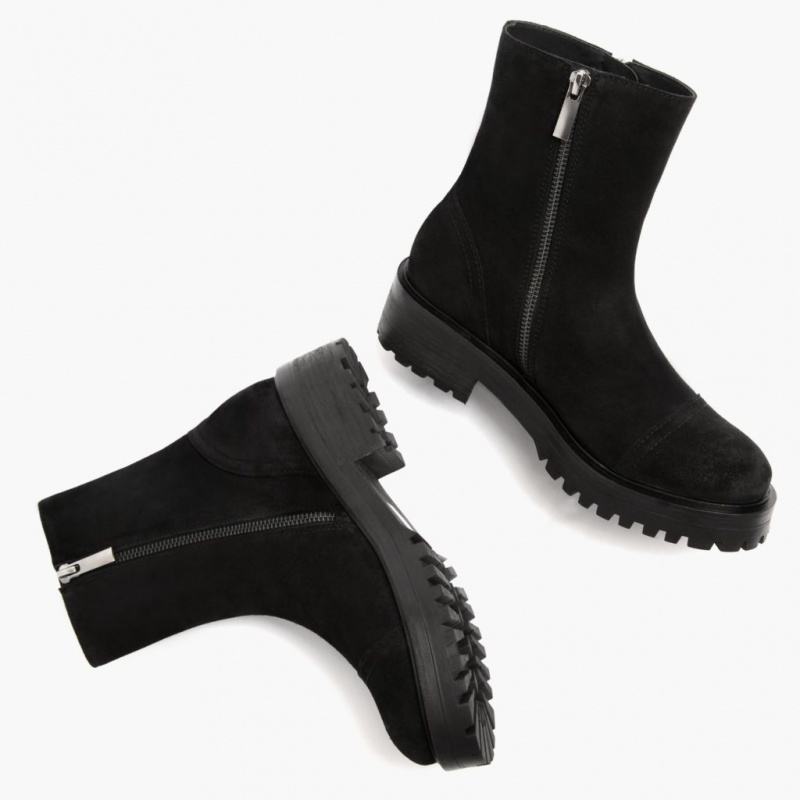 Thursday Boots Raider Zip-Up Stiefeletten Damen Schwarz | Österreich-93158XWGK