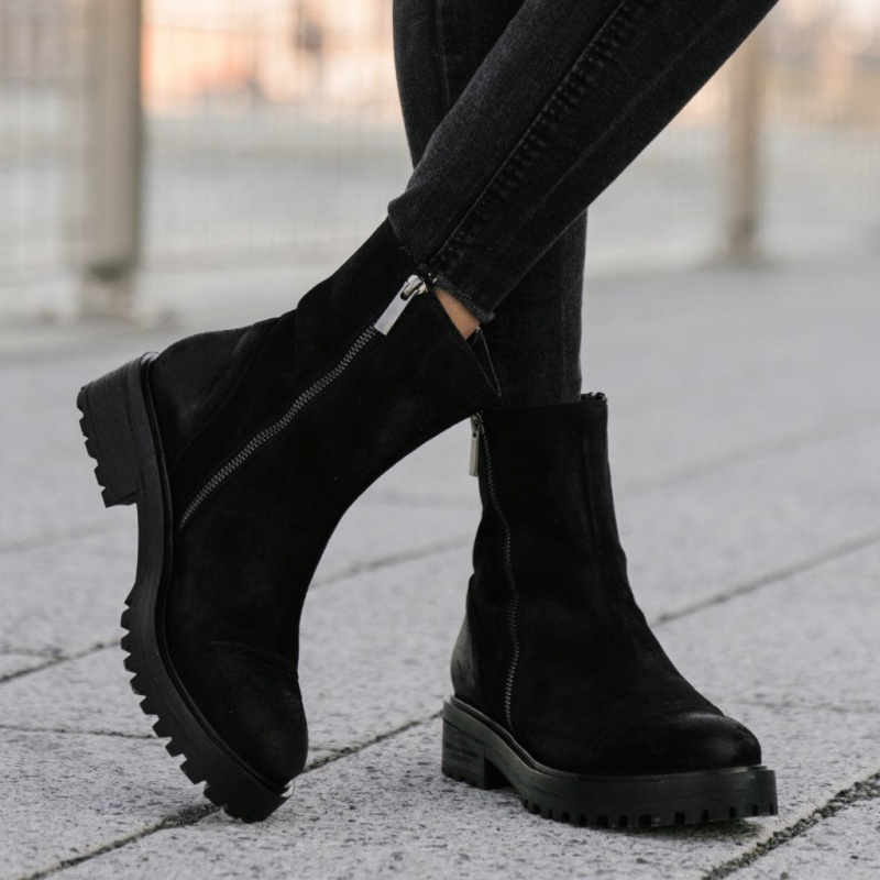 Thursday Boots Raider Zip-Up Stiefeletten Damen Schwarz | Österreich-93158XWGK