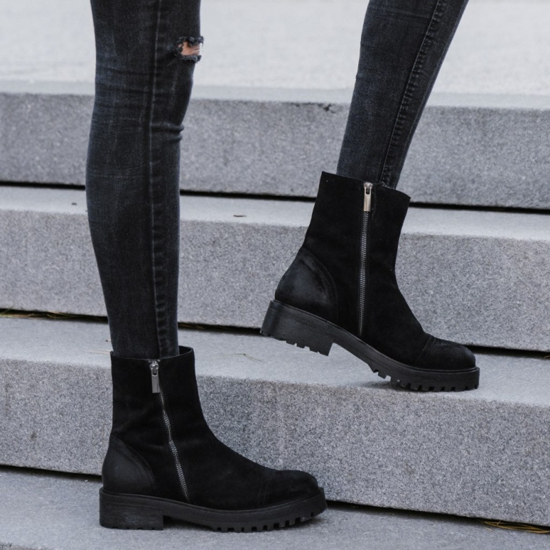 Thursday Boots Raider Zip-Up Stiefeletten Damen Schwarz | Österreich-93158XWGK