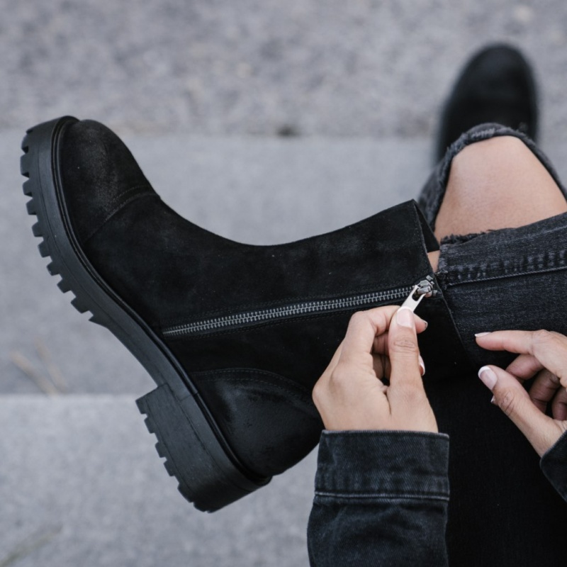 Thursday Boots Raider Zip-Up Stiefeletten Damen Schwarz | Österreich-93158XWGK