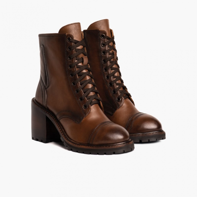 Thursday Boots Rebel High-Heel Zip-Up Stiefeletten Damen Dunkelbraun | Österreich-30854HDNI