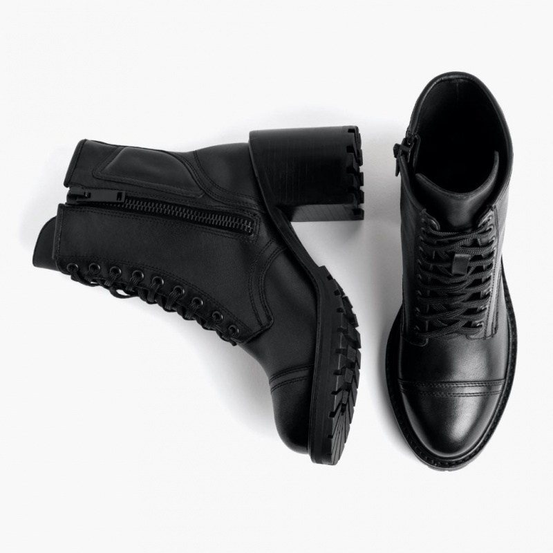 Thursday Boots Rebel High-Heel Zip-Up Stiefeletten Damen Schwarz | Österreich-10932OEXR