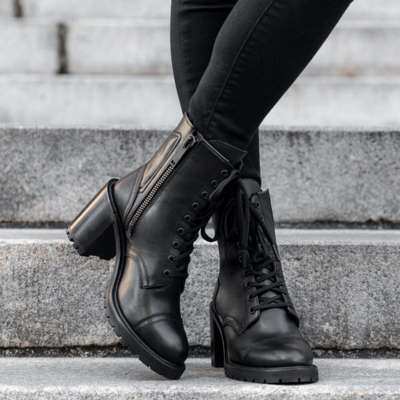 Thursday Boots Rebel High-Heel Zip-Up Stiefeletten Damen Schwarz | Österreich-10932OEXR
