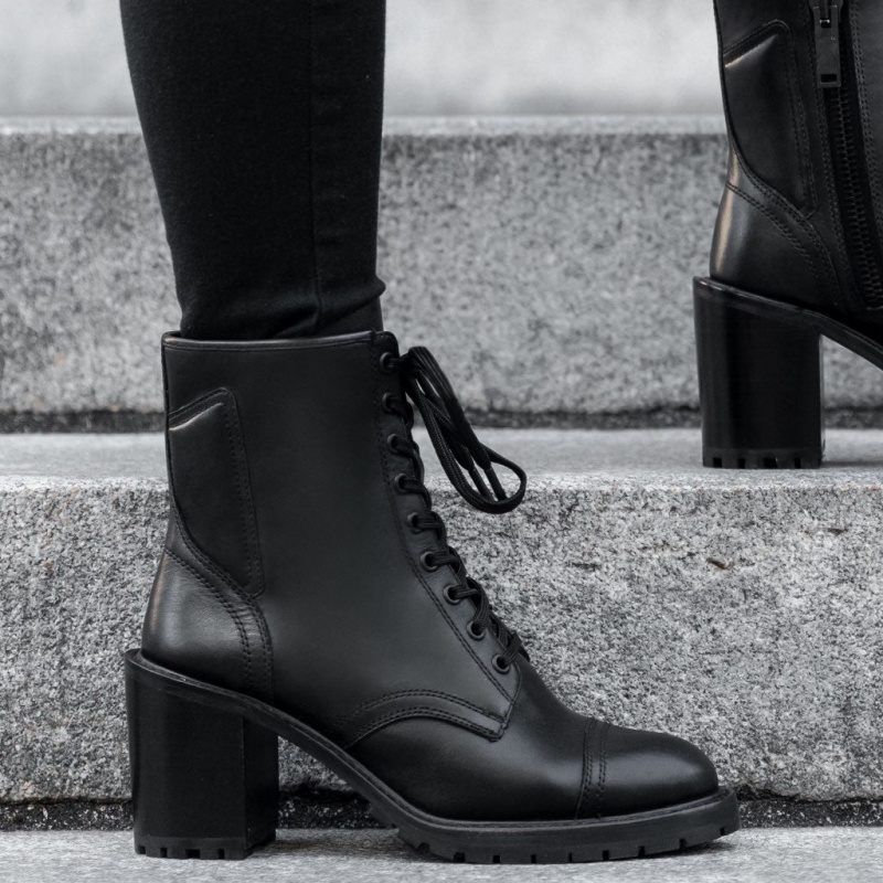 Thursday Boots Rebel High-Heel Zip-Up Stiefeletten Damen Schwarz | Österreich-10932OEXR